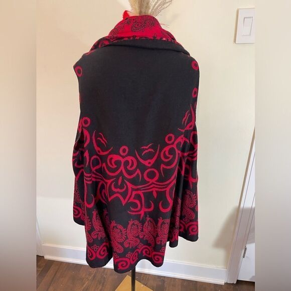 REVERSIBLEΒ poncho vest for women ||βNEW || Womanβs sleeveless cardigan || NEW - Picture 4 of 12